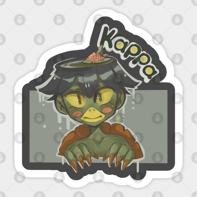 Yokai Line: Kappa (light lines) Sticker by Yurri-Yurri-Prints